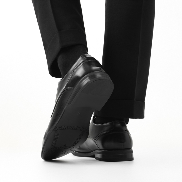 Men's Pain-Toe PU Leather Oxford Shoes - BLACK - 7